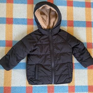 Old Navy Kids Reversible Black  Puffer Jacket with Hood 3T